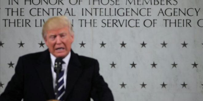 U S  President Donald Trump delivers remarks during a visit to the Central Intelligence Agency  CIA  in Langley  Virginia U S  January 21  2017  REUTERS Carlos Barria