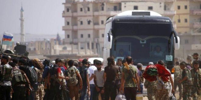 l'évacuation des rebelles de Deraa